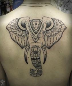 Художественная татуировка «Слон». Мастер Ксения Соколова.