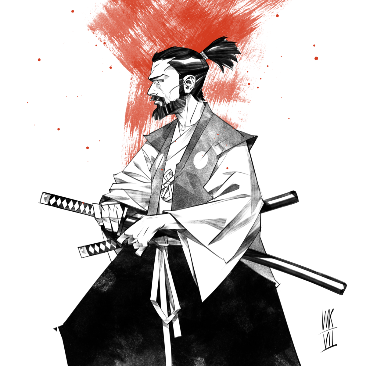 черно белый самурай для стима фото 70