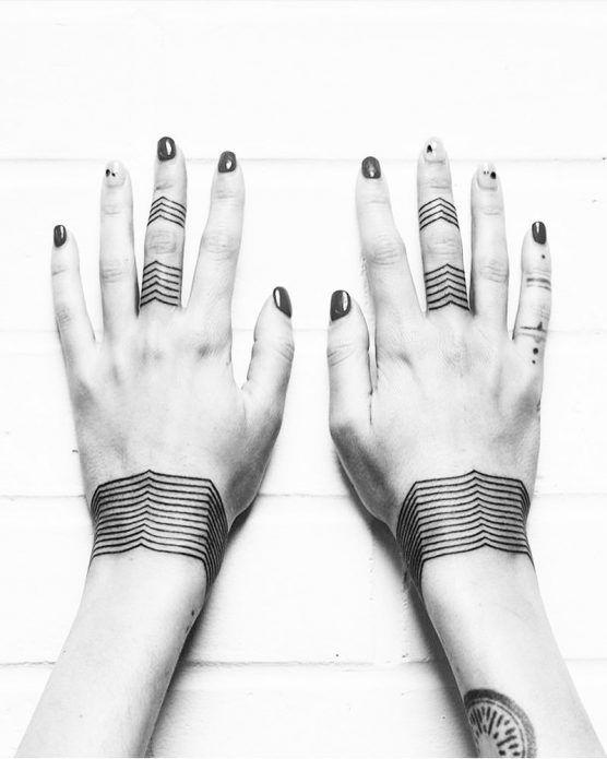 парные тату-браслеты минимализм, женские эскизы для руки