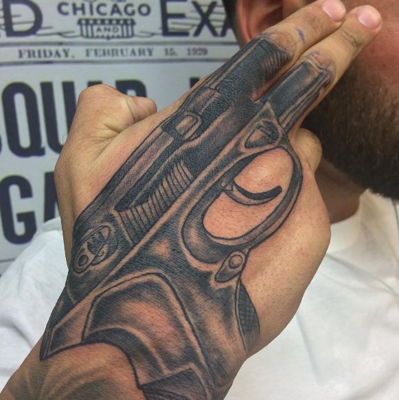 Gun Tattoos On Hand
