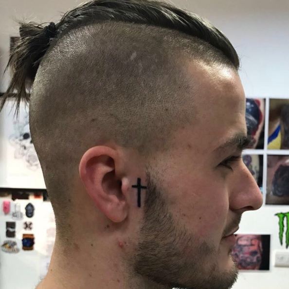 Cross Ear Tattoos