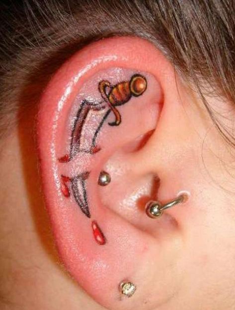 Dagger Ear Tattoos