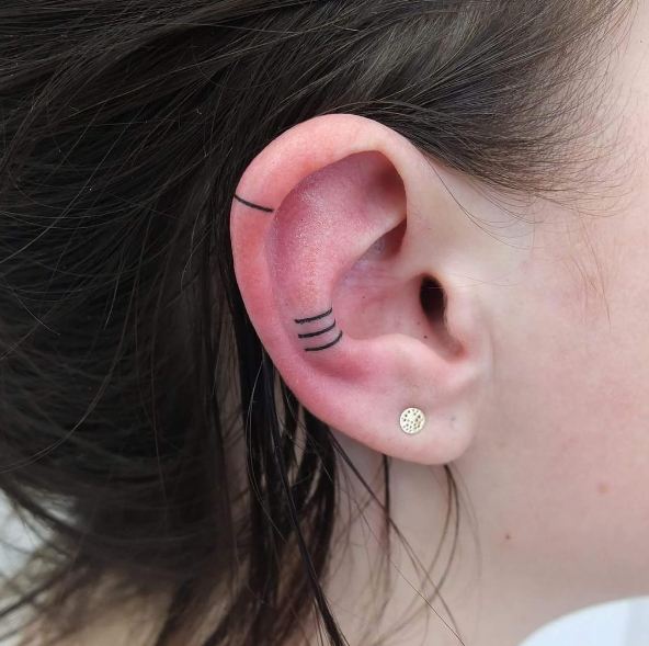 Ear Tattoos Lines