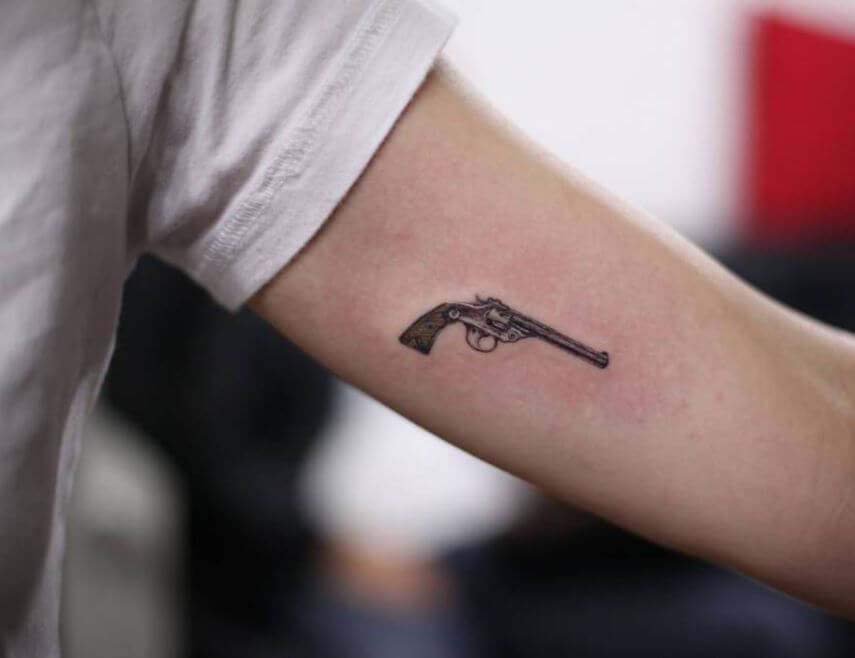 Small Gun Tattoos For Men