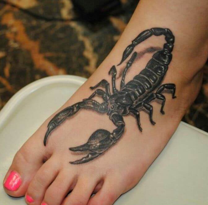 Scorpion Tattoos On Foot
