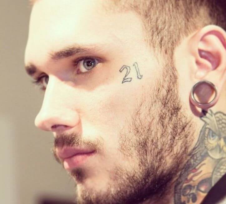 Small Face Tattoos For Men