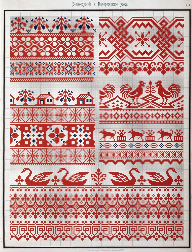 Традиционные орнаменты из старинного сборника узоров для вышивания крестом, фото № 2