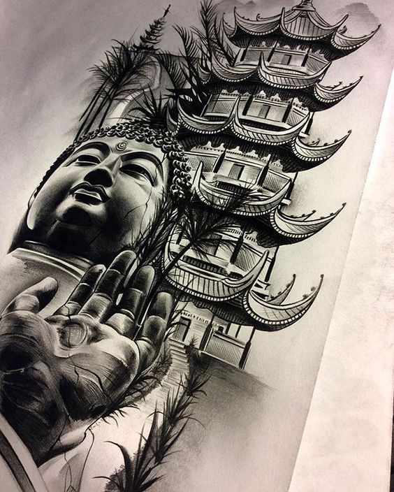 Будда, изображенный на тату