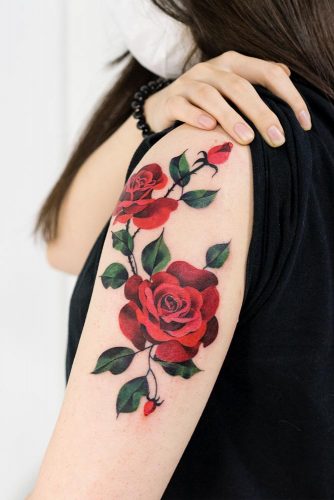 Arm Tattoo Design With Rose #armtattoo #flowertattoo