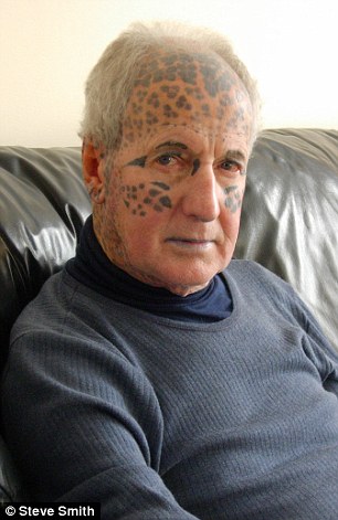 The pensioner spent £5,500 on decorating his body with leopard-like spots