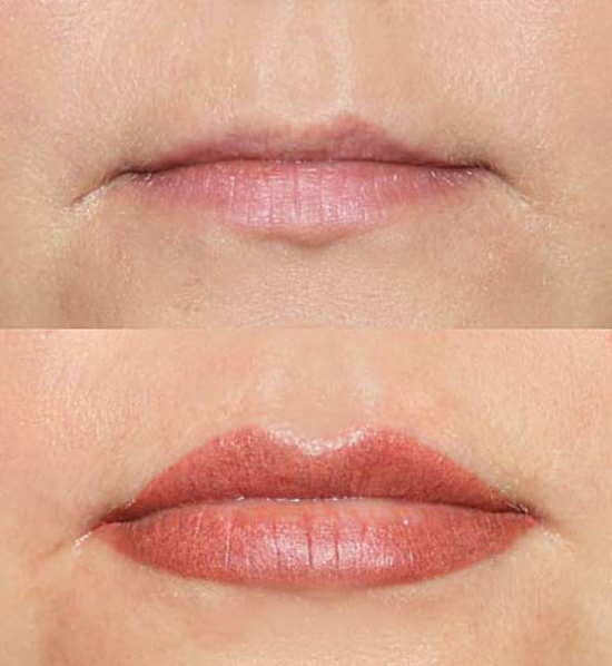 Перманентный макияж губ фото до и после