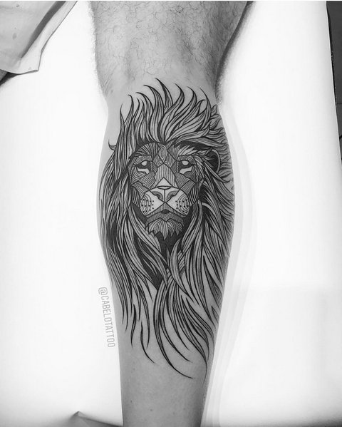 Татуировка льва на предплечье