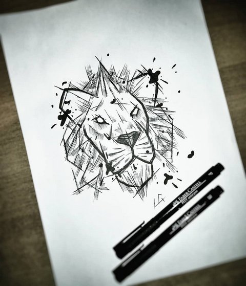 Простой эскиз льва