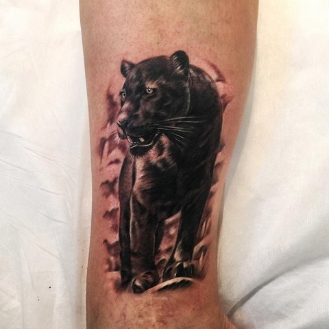 Реалистичная татуировка пантеры