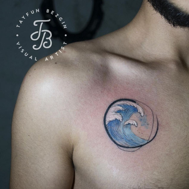 Wave Tattoo Design by Tayfun Bezgin