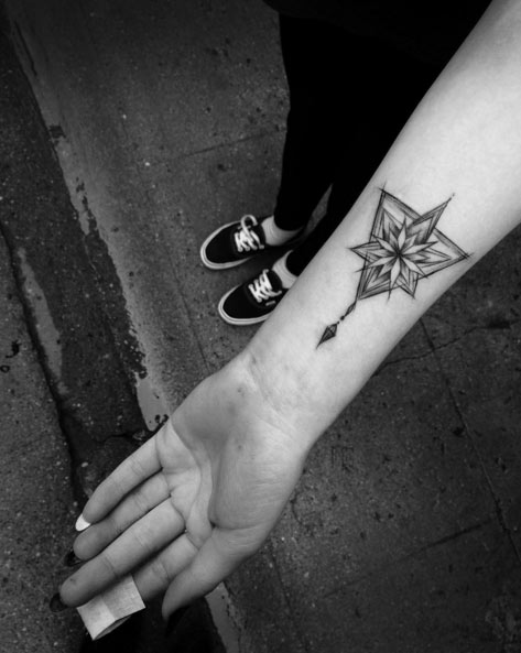 Sketch Style Tattoo on Forearm by Inez Janiak