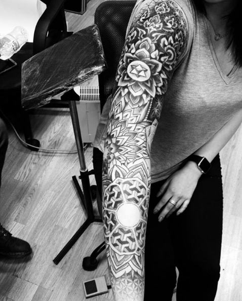 Mandala-heavy sleeve by James Waters