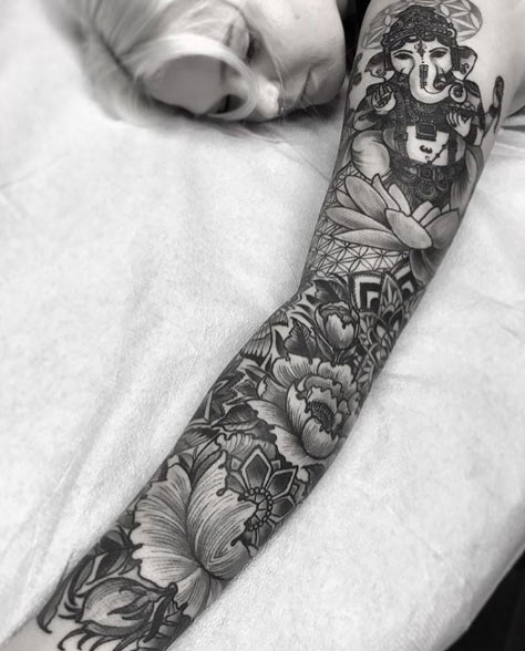 Blackwork sleeve by Joseph Haefs