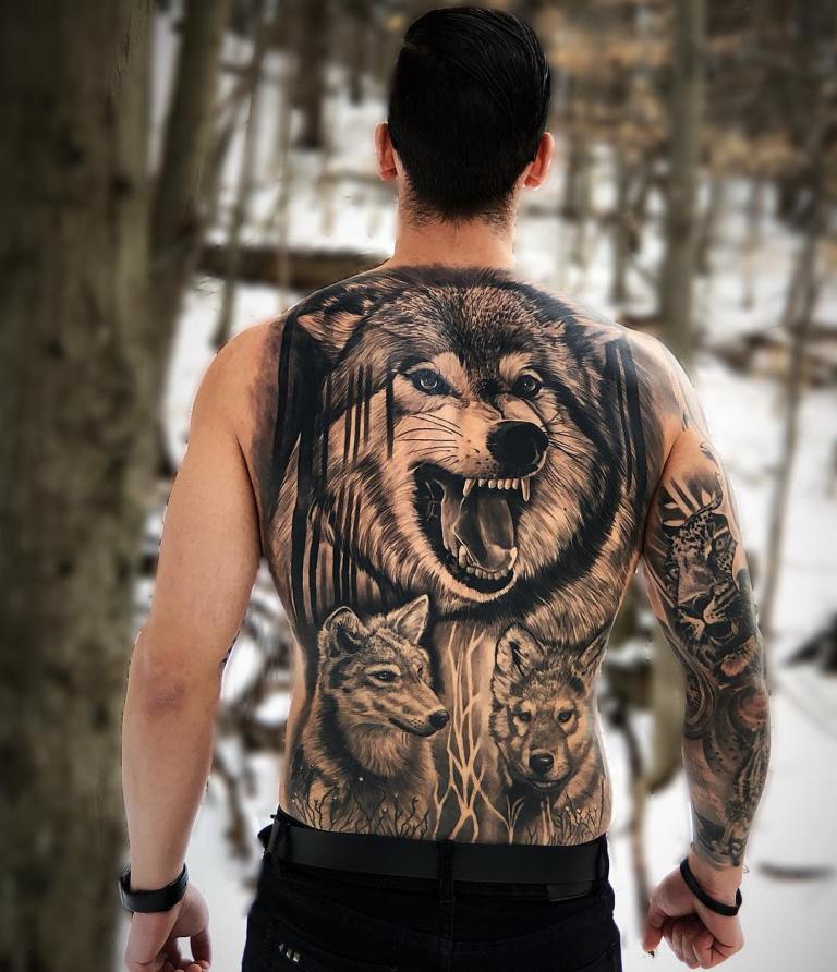 татуировки на спину мужские