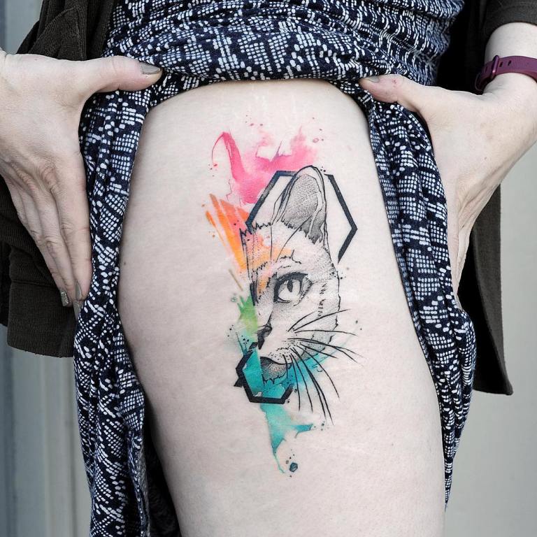 татуировки в стиле акварель эскизы