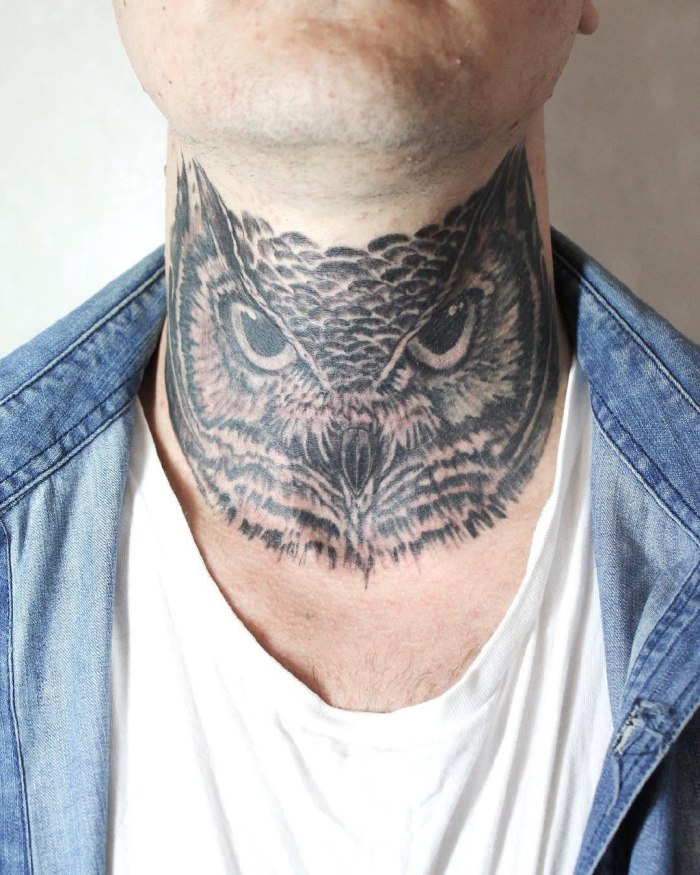 мужские татуировки на шее