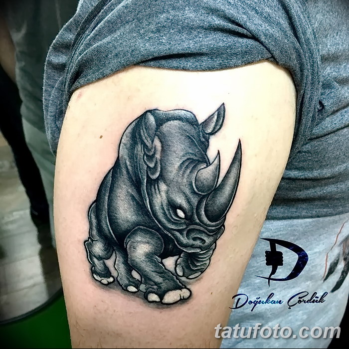 фото тату носорог от 29.09.2017 №022 - rhino tattoo - tatufoto.com