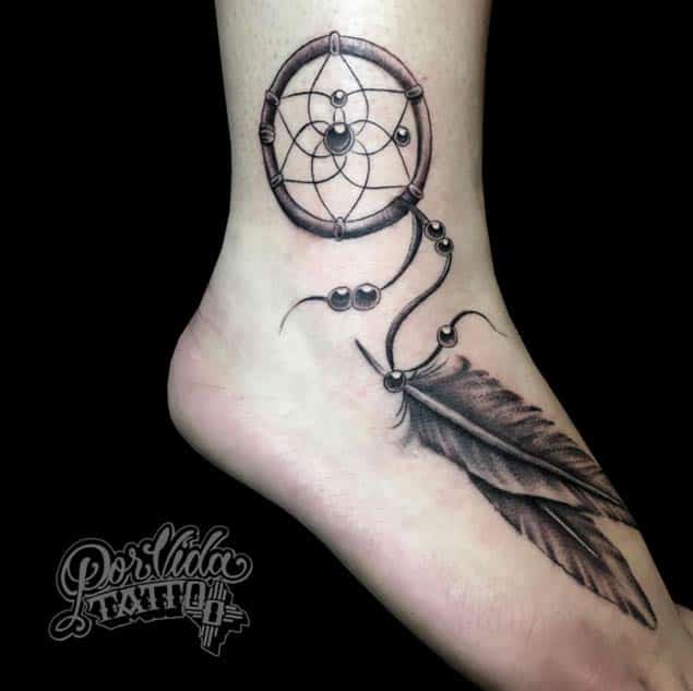 Dreamcatcher Tattoo on Ankle