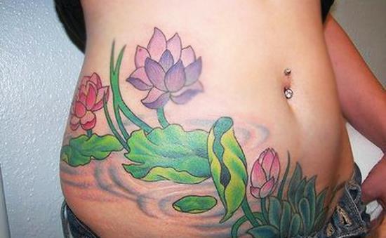 lotus tattoo on ribs