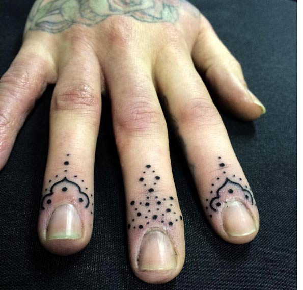 Dotwork Finger Tattoo Design by Helsinki