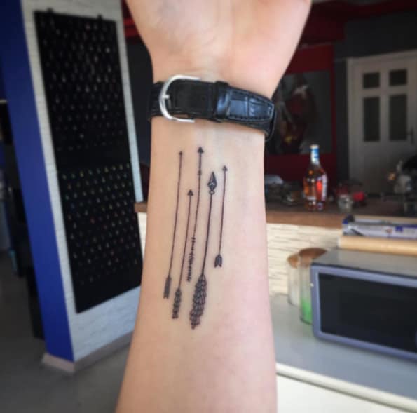 Arrows Tattoo on Wrist by Yasin