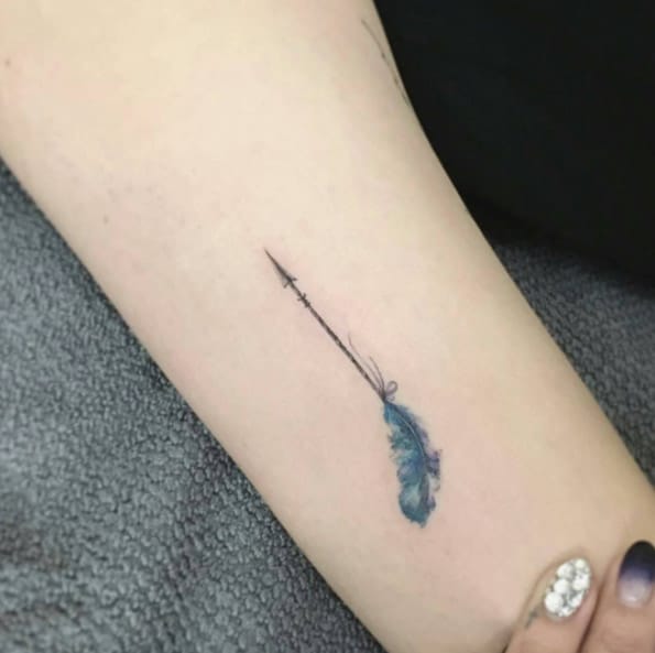 Tiny Arrow Tattoo by Flower