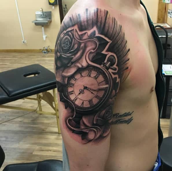 Pocket Watch Tattoo by Adrian Morales