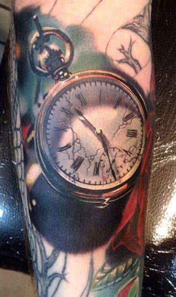 Beautiful Pocketwatch Tattoo by Phil Garcia