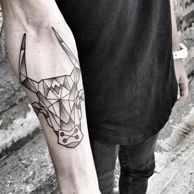geometric bull tattoo