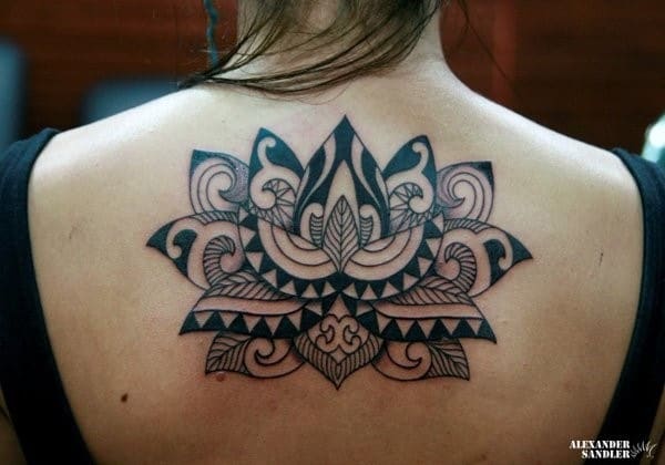 lotus tattoo on back
