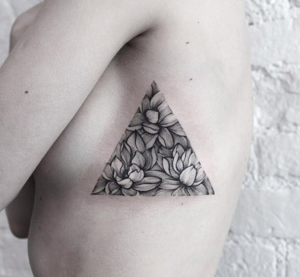 Lotus flower triangular glyph by Dasha Sumkina