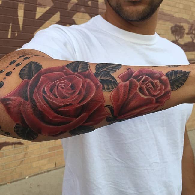 mens rose tattoo