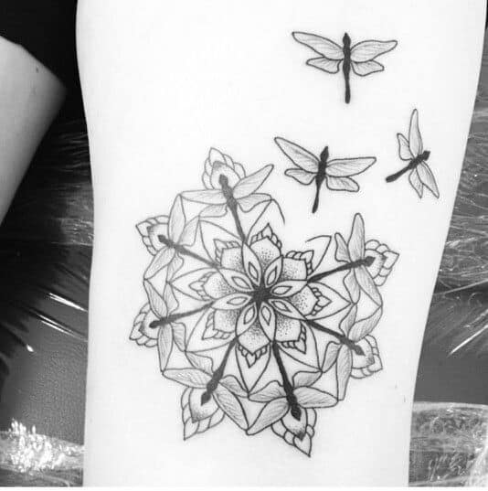 dragonfly geometry tattoo