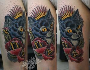 Художественная татуировка "Котик" от Данилы-мастера.