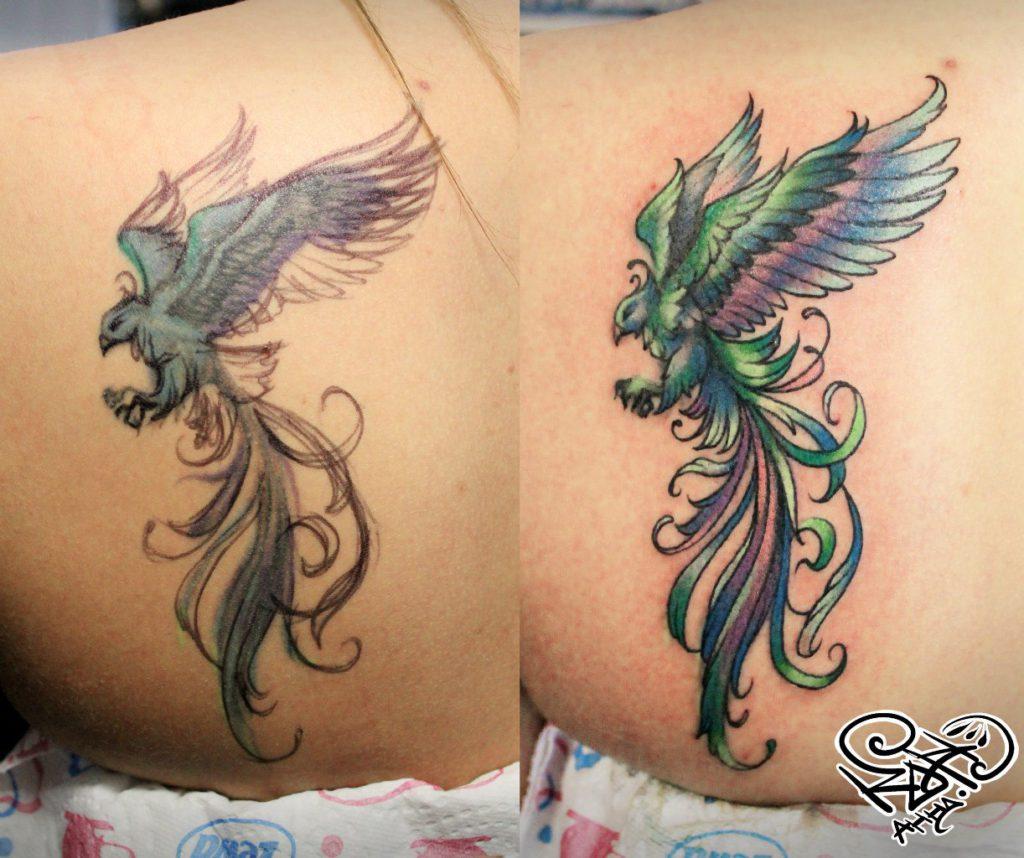 Художественная татуировка «Феникс»