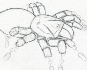 как нарисовать паука поэтапно