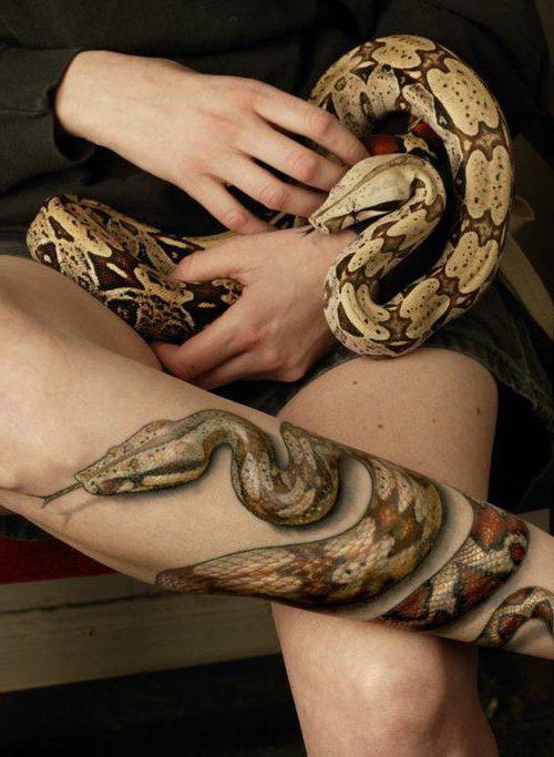 Татуировка змея на руке